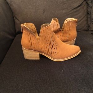 Faux suede booties